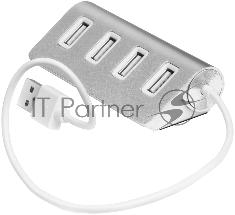 Контроллер Greenconnect USB 2.0 Хаб GCR-UH224S на 4 порта 0,15m , silver (GCR-UH224S)