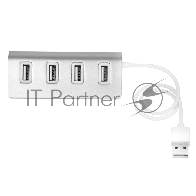 Контроллер Greenconnect USB 2.0 Хаб GCR-UH224S на 4 порта 0,15m , silver (GCR-UH224S)