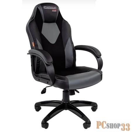 Игровое кресло Chairman game 17 чёрный/серый