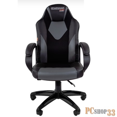 Игровое кресло Chairman game 17 чёрный/серый