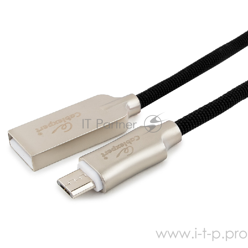 Кабель Cablexpert Кабель USB 2.0 CC-P-mUSB02Bk-0.5M AM/microB, серия Platinum, длина 0.5м, черный, блистер