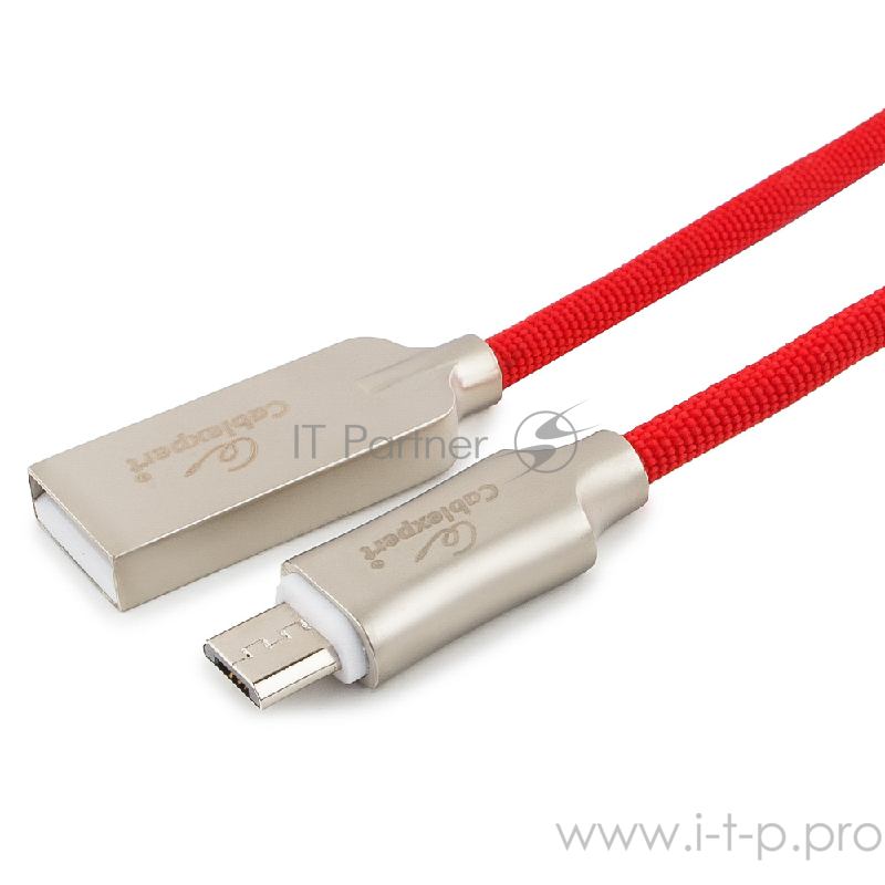 Кабель Cablexpert Кабель USB 2.0 CC-P-mUSB02R-1M AM/microB, серия Platinum, длина 1м, красный, блистер