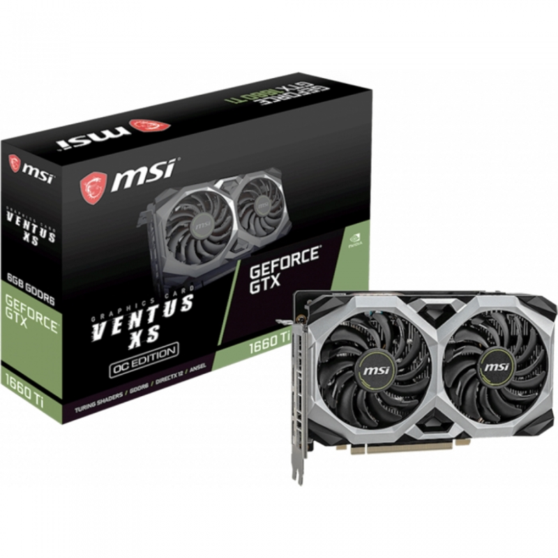 Видеокарта MSI GeForce GTX 1660 Ti VENTUS XS 6G OC , RTL