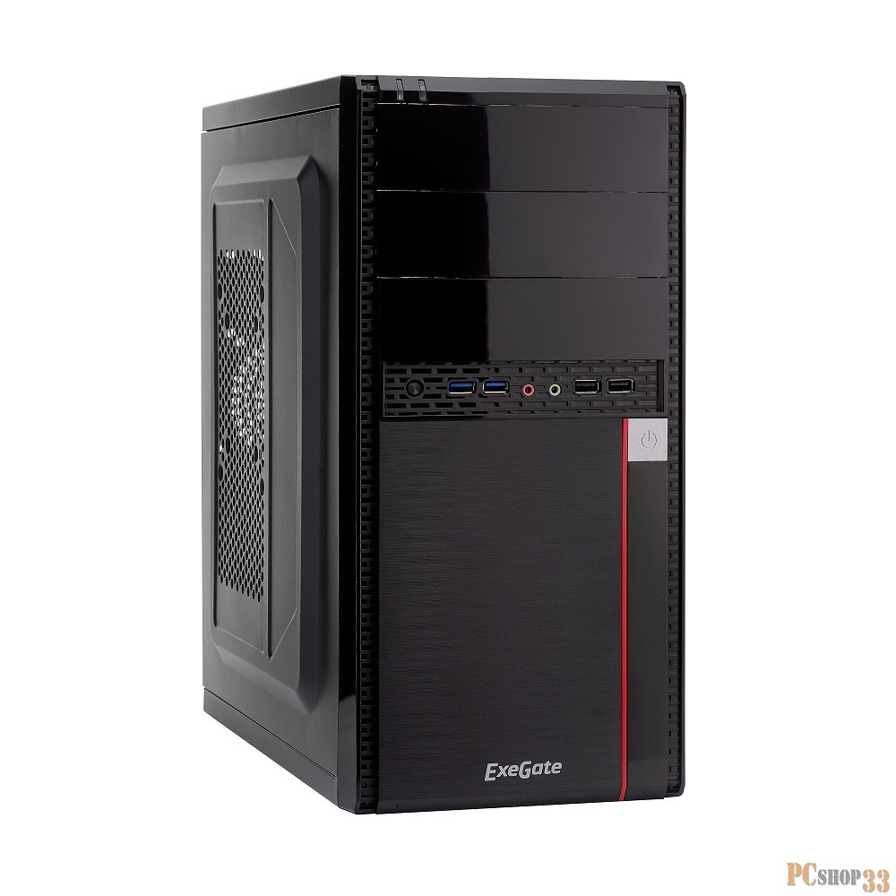 Корпуса Exegate EX277437RUS Корпус Minitower MA-371X Black, mATX UN500, 120mm 2*USB+2*USB3.0, Audio