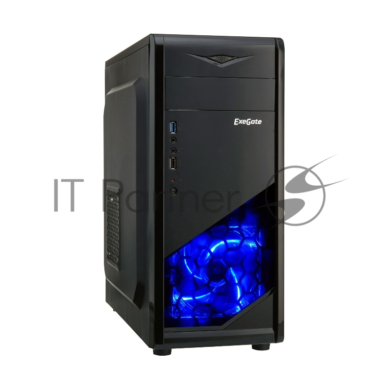 Корпуса Exegate EX277205RUS Корпус Miditower EVO-8205 Black-Blue light, ATX, 700NPX, 1*USB+1*USB3.0, HD Audio
