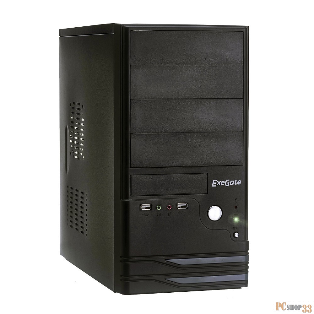 Корпуса Exegate EX275920RUS Корпус Minitower Exegate BAA-101U Black, mATX, AAA400, 80mm, 1*USB+1*USB3.0, Audio