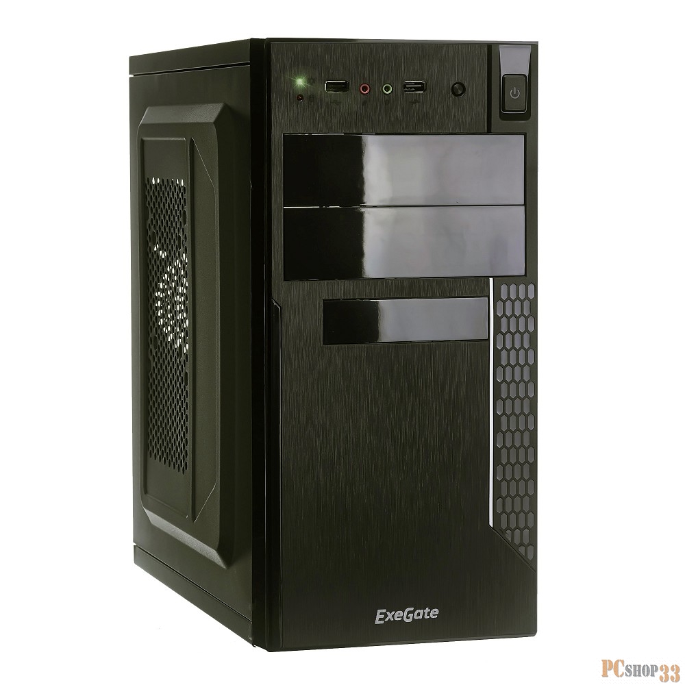 Корпуса Exegate EX272738RUS Корпус MinitowerQA-411 Black, mATX, XP350, Black, 120mm 2*USB, Audio