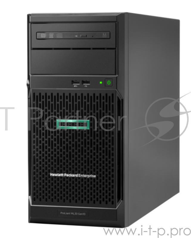 Сервер HPE ProLiant ML30 Gen10 1xE-2124 1x8Gb 2x1Tb 7.2K LFF SATA RW S100i 1G 2P 1x350W (P06761-001)