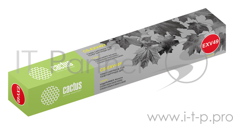 Картридж лазерный Cactus CS-EXV49Y желтый (19000стр.) для Canon IR C3320/C3320i/C3325i/C3330i/C35 MFP/C3525i MFP/C3530i MFP