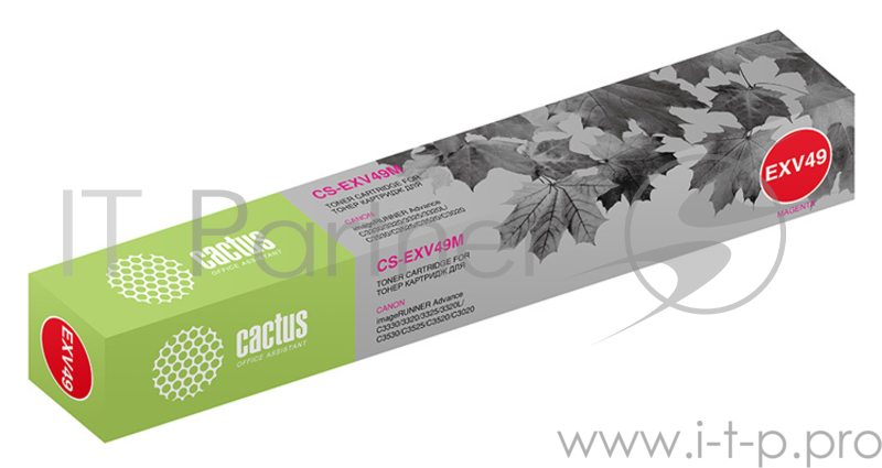 Картридж лазерный Cactus CS-EXV49M пурпурный (19000стр.) для Canon IR C3320/C3320i/C3325i/C3330i/C35 MFP/C3525i MFP/C3530i MFP