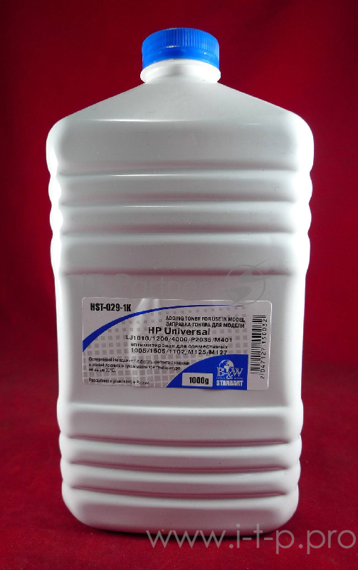 Тонер HP Universal (LJ1010/1200/1100/1320/4000/50 оптимизирован для совместимых HP1005/1006/1505/1566/1606/110 (фл. 1кг) B&W Standart фас. Россия