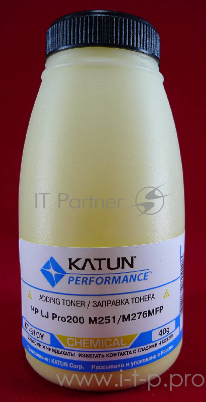 Тонер HP LJ Pro200 M251/M276MFP Yellow, химический (фл. 40г) Katun фас. России