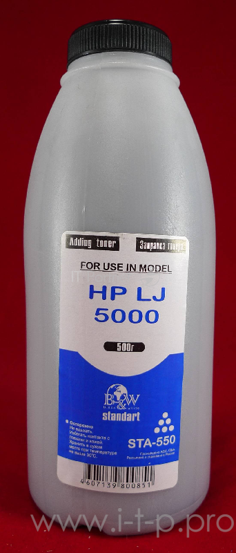 Тонер HP LJ 5000 (фл. 500г) B&W Standart фас. Россия