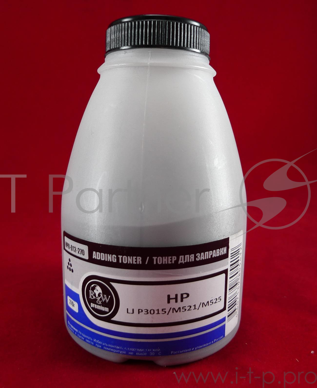 Тонер HP LJ P3015/M521/M525 (фл. 270г) B&W Premium фас. Россия