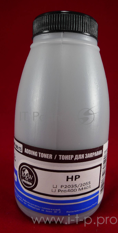 Тонер HP LJ P2035/2055/LJ Pro400 M401/M425 (фл. 115г) B&W Premium фас. Россия