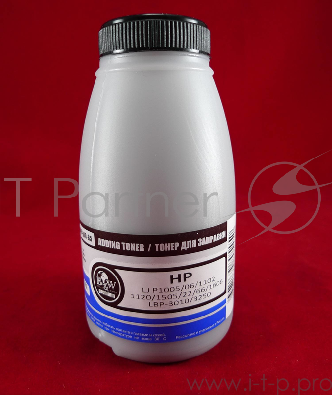 Тонер HP LJ P1005/06/1102/1120/1505/22/66/ (фл. 85г) B&W Premium фас. Россия