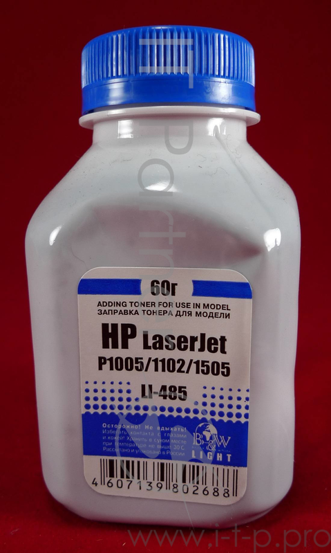 Тонер HP LJ P1005/06/1102/1120/1505/22/66/ (фл.60г.) B&W Light фас России
