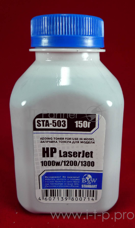 Тонер HP LJ 1200/1300/1000W, Canon LBP3200 (фл. 150г) B&W Standart фас. Россия