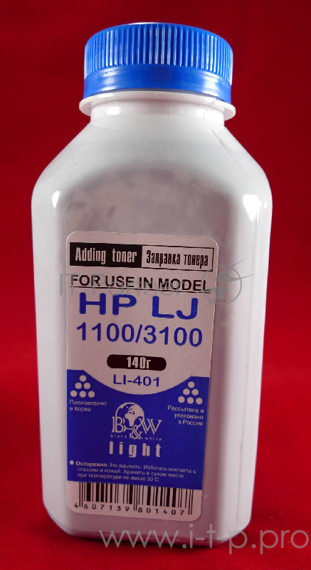 Тонер HP LJ 1100/1150/3100/5L/6L (фл. 140г) B&W Light фас. Россия