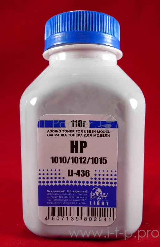 Тонер HP LJ 1010/1012/1015/1018/1020, Canon LBP2900 (фл. 100г) B&W Light фас. Россия