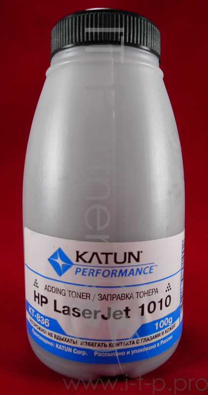 Тонер HP LJ 1010/1012/1015/1018/1020, Canon LBP2900 (фл. 100г) Katun фас. России