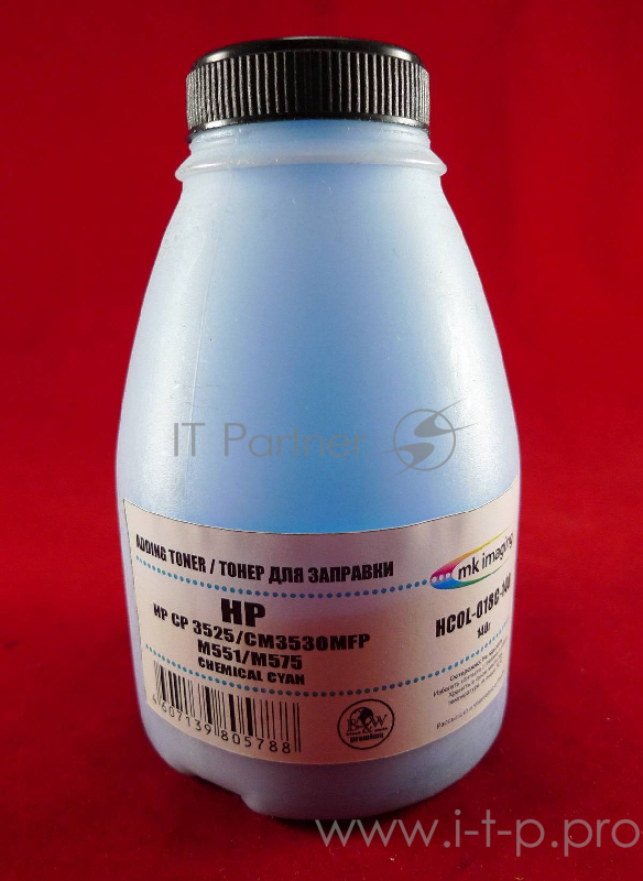 Тонер HP CP 3525/CM3530MFP/M551/M575 Cyan, химический (фл. 140г) B&W Premium (Mitsubishi) фас. Росси
