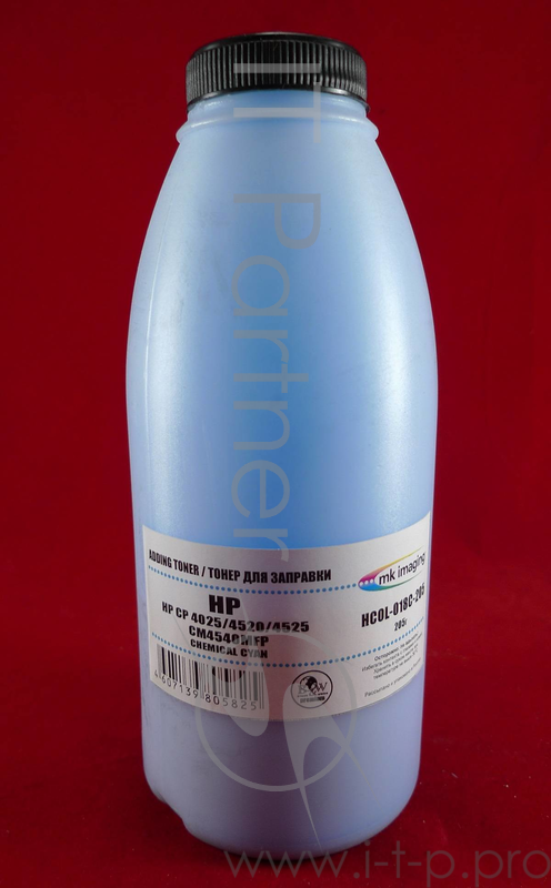 Тонер HP CP 4025/4520/4525/CM4540MFP Cyan, химический (фл. 205г, 11K) B&W Premium (Mitsubishi) фас.