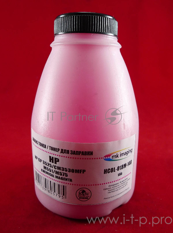 Тонер HP CP 3525/CM3530MFP/M551/M575 Magenta, химический (фл. 140г) B&W Premium (Mitsubishi) фас. Ро