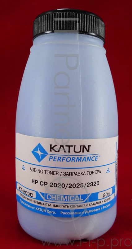Тонер HP CP2020/2025/CM2320 Cyan, химический (фл.80г.) Katun фас. России