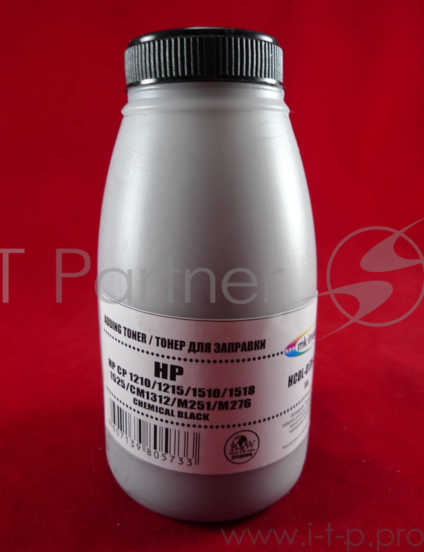 Тонер HP CP 1210/1215/1510/1518/1525/CM131 Black, химический (фл. 55г) B&W Premium (Mitsubishi) фас. России