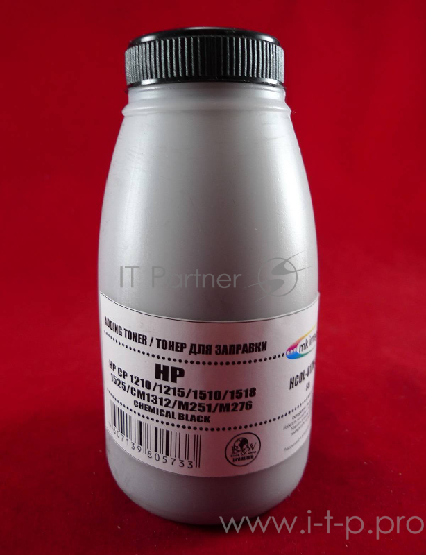 Тонер HP CP 1210/1215/1510/1518/1525/CM131 Black, химический (фл. 55г) B&W Premium (Mitsubishi) фас. России
