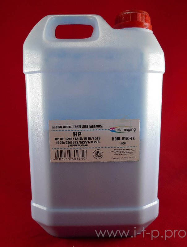 Тонер HP CP 1210/1215/1510/1518/1525/CM131 Cyan, химический (кан. 1кг) B&W Premium (Mitsubishi) фас. России