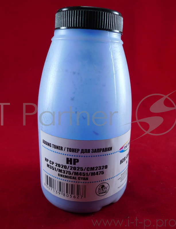 Тонер HP CP 2020/2025/CM2320/M351/M375/M45 Cyan, химический (фл. 70г) B&W Premium (Mitsubishi) фас. России