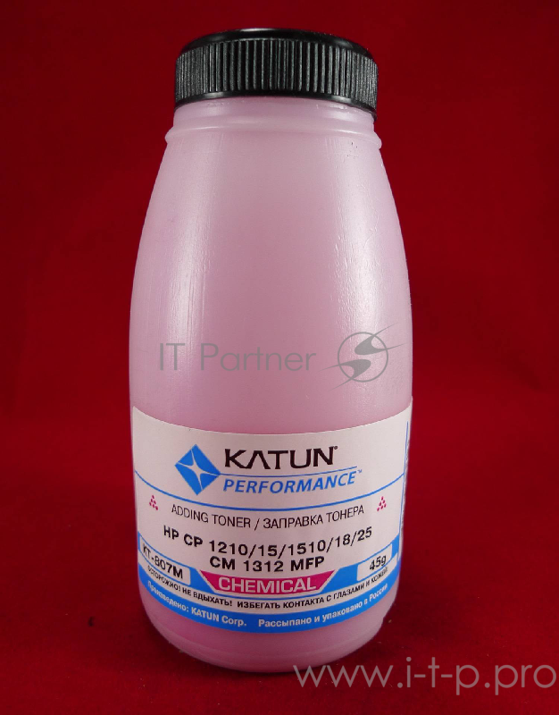 Тонер HP CP 1210/15/1510/18/25/CM 1312 MFP Magenta, химический (фл.45г.) Katun фас. Россия