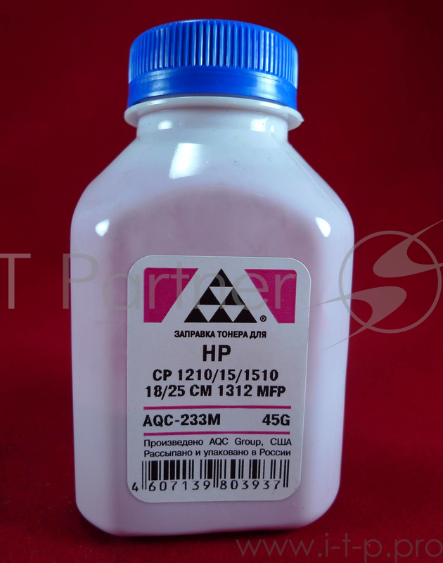 Тонер HP CP 1210/15/1510/18/25/CM 1312 MFP Magenta, (фл.45г.) AQC фас. Россия