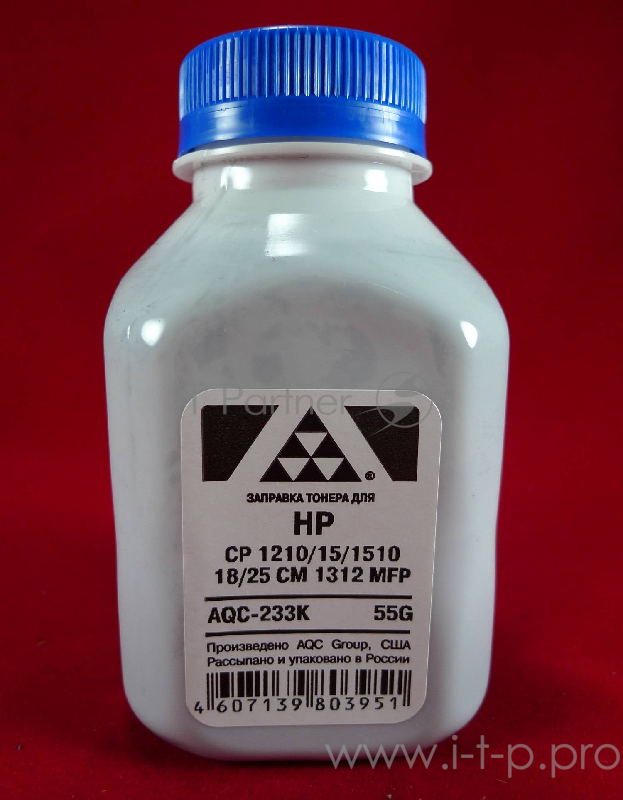 Тонер HP CP 1210/15/1510/18/25/CM 1312 MFP Black, (фл.55г.) AQC фас. Россия