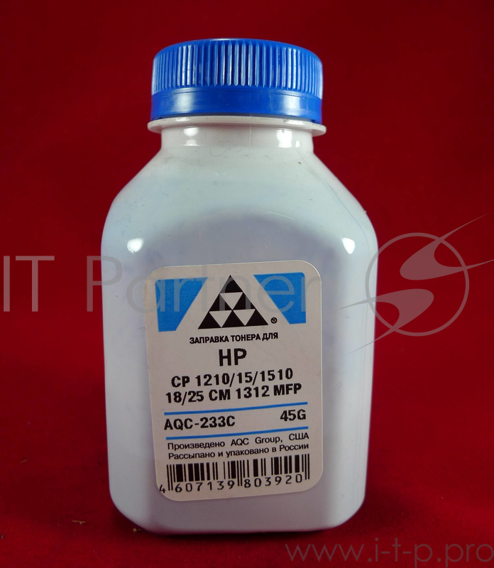 Тонер HP CP 1210/15/1510/18/25/CM 1312 MFP Cyan, (фл.45г.) AQC фас. Россия