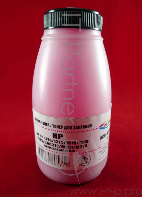 Тонер HP CP 1210/1215/1510/1518/1525/CM131 Magenta, химический (фл. 45г) B&W Premium (Mitsubishi) фас. России