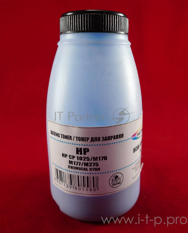 Тонер HP CP 1025/M176//M177/M275 Cyan, химический (фл. 26г) B&W Premium (Mitsubishi) фас. России
