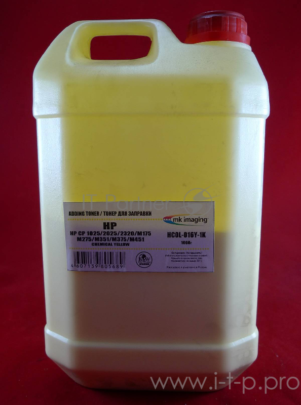 Тонер HP CP 1025/2025/2320/M175/M176/M177/ Yellow, химический (кан. 1кг) B&W Premium (Mitsubishi) фас. России