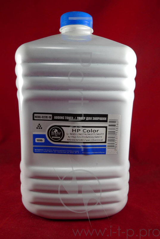 Тонер HP Color LJ M252/M274/M277/M377/M452/M477/ (CF401/CF411/CF361/CF511/CF531) Cyan химический (кан. 1кг) BW Premium фас. Россия