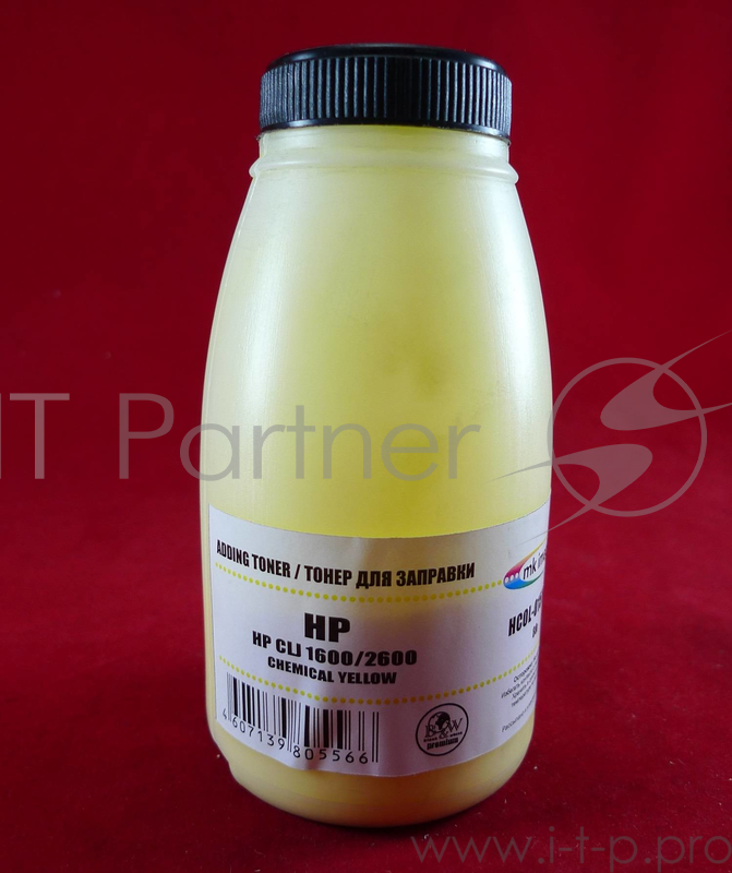 Тонер HP CLJ 1600/2600 Yellow, химический (фл. 80г) B&W Premium (Mitsubishi) фас. России