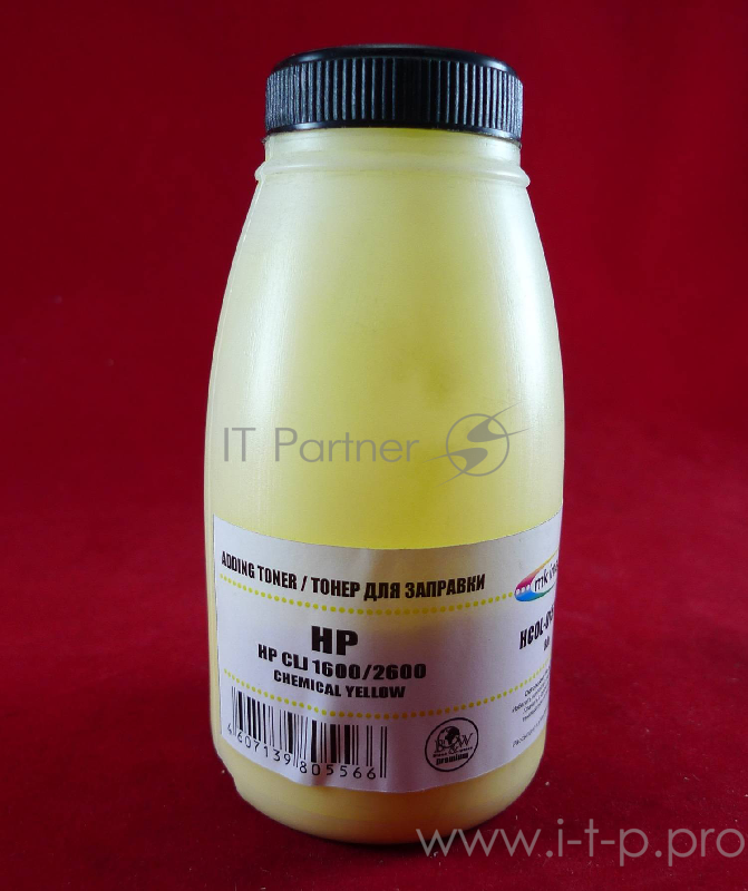 Тонер HP CLJ 1600/2600 Yellow, химический (фл. 80г) B&W Premium (Mitsubishi) фас. России