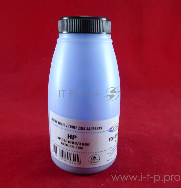 Тонер HP CLJ 1600/2600 Cyan, химический (фл. 80г) B&W Premium (Mitsubishi) фас. России