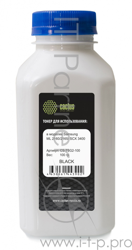 Тонер Cactus CS-TSG2-100 черный флакон 100гр. для принтера Samsung ML 2160/2165/ SCX 3400