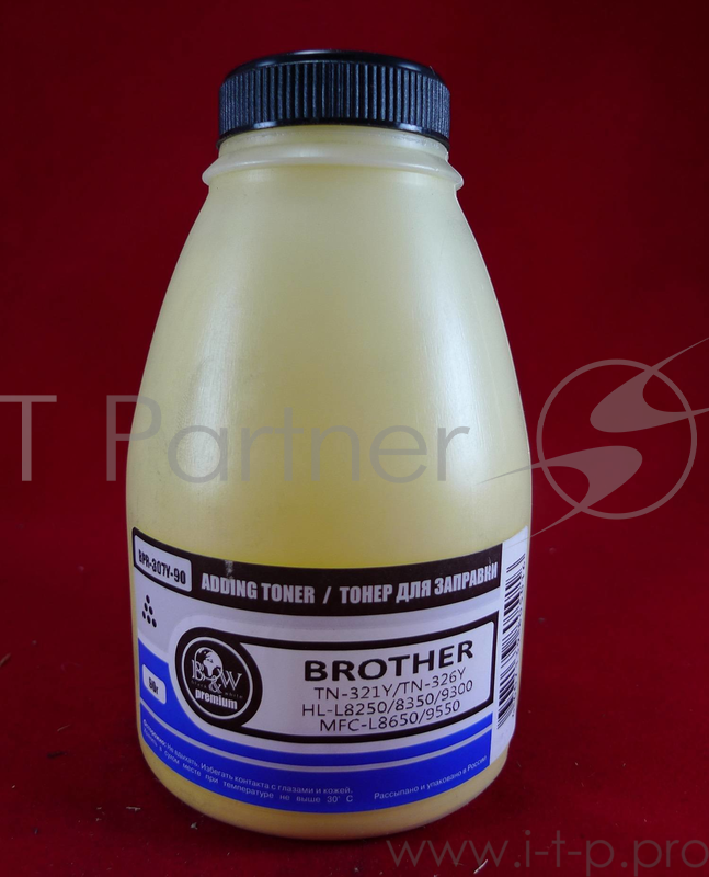 Тонер Brother TN-321Y/TN-326Y HL-L8250/8350/9300, MFC-L8650/9550 yellow (фл. 90г) B&W Premium (Tomoe