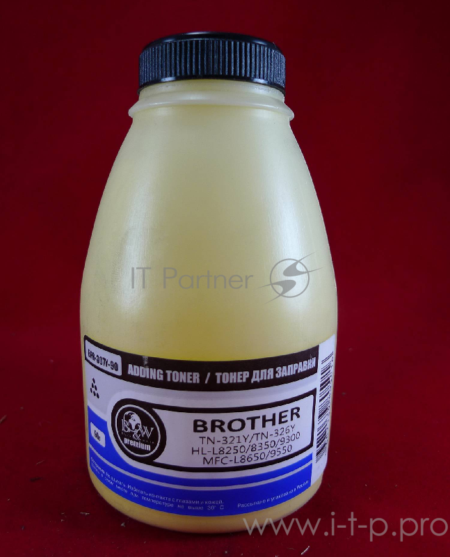 Тонер Brother TN-321Y/TN-326Y HL-L8250/8350/9300, MFC-L8650/9550 yellow (фл. 90г) B&W Premium (Tomoe