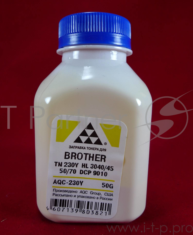 Тонер Brother TN 230Y HL 3040/45/50/70/DCP 9010 yellow (фл. 50г) AQC фас. Россия