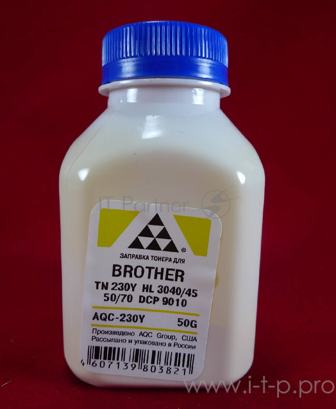Тонер Brother TN 230Y HL 3040/45/50/70/DCP 9010 yellow (фл. 50г) AQC фас. Россия