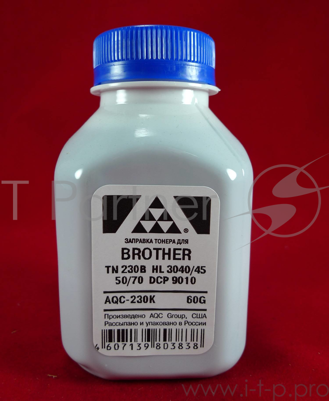 Тонер Brother TN 230B HL 3040/45/50/70/DCP 9010 black (фл. 60г) AQC фас. Россия
